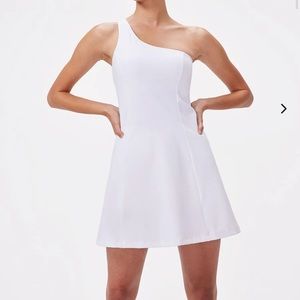 OUTDOOR VOICES ONE SHOULDER DRESS